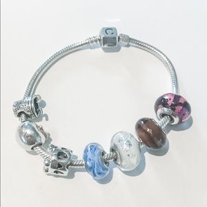 Pandora bracelet with 7 charms